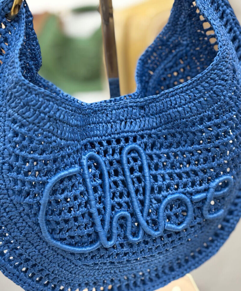 Chloe Summer Banana Hobo Bag In Raffia
